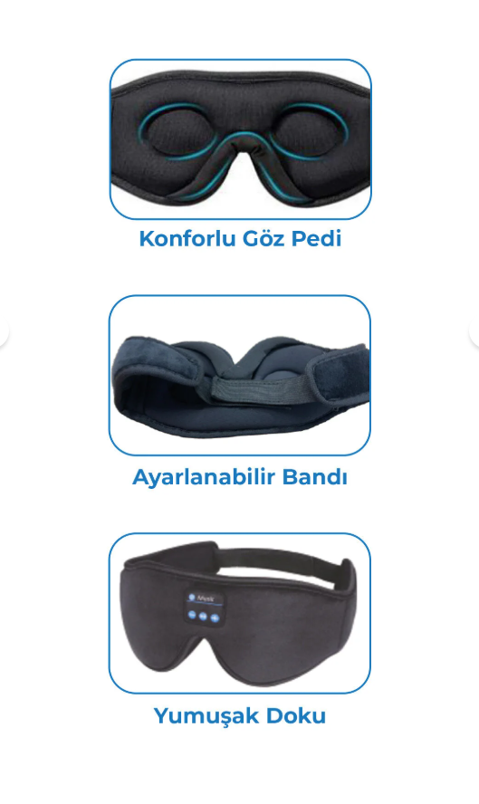 SleepBand | Bluetooth Müzikli Uyku Bandı – 3D Konfor, Gürültüyü Engelle, Anında Uyu