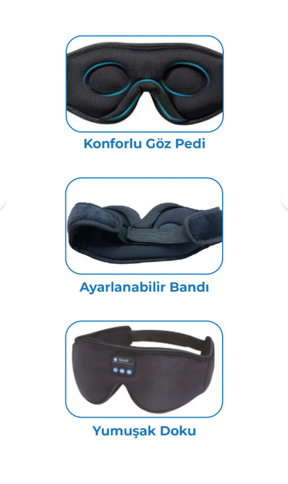 SleepBand | Bluetooth Müzikli Uyku Bandı – 3D Konfor, Gürültüyü Engelle, Anında Uyu